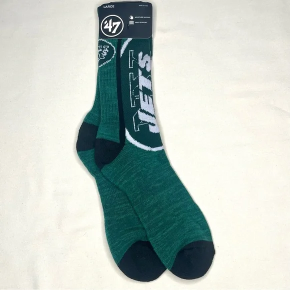 2 pairs of New York Jets athletic crew socks - Picture 3 of 7